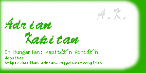 adrian kapitan business card